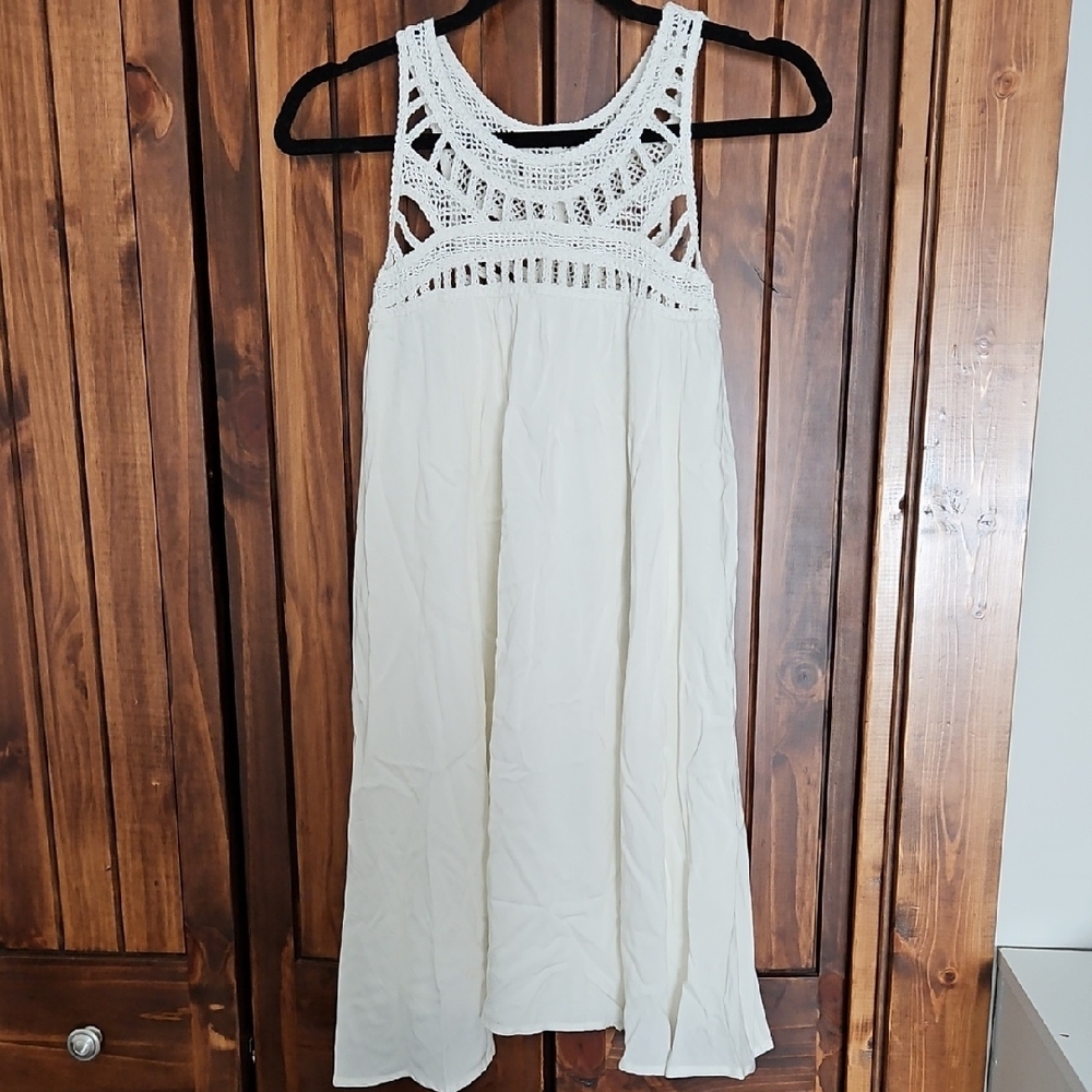Purple Snow Cream Halter Midi Sundress